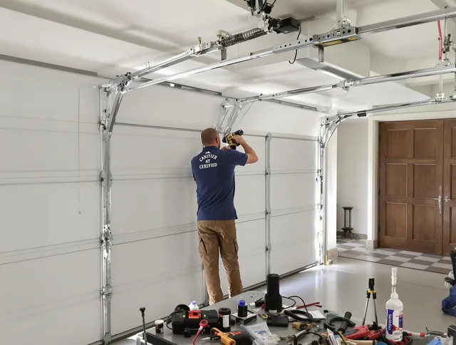 Boca Raton Garage Door Repair certified technician performing precision garage door repair in Boca Raton