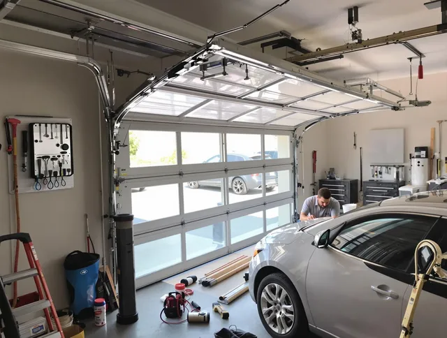 Garage door noise reduction service by Boca Raton Garage Door Repair in Boca Raton