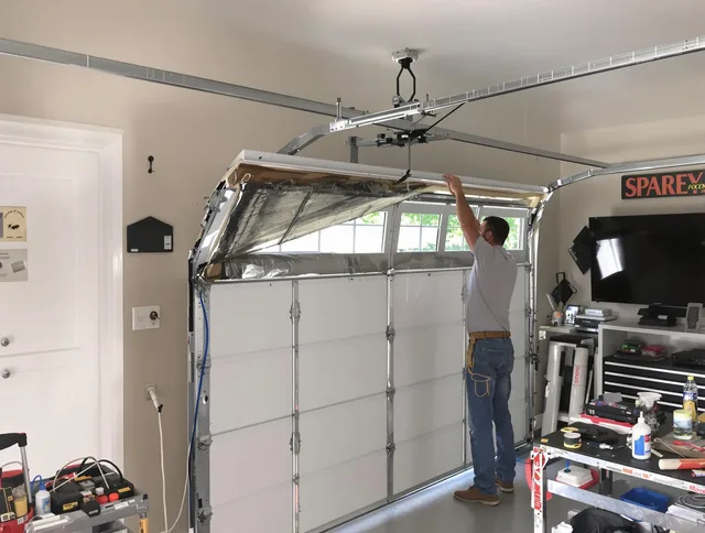 Garage door section replacement by Boca Raton Garage Door Repair in Boca Raton