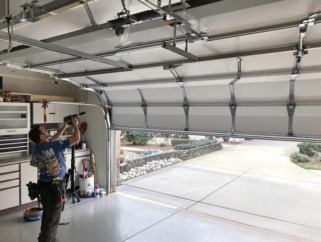 Garage door track repair service by Boca Raton Garage Door Repair in Boca Raton